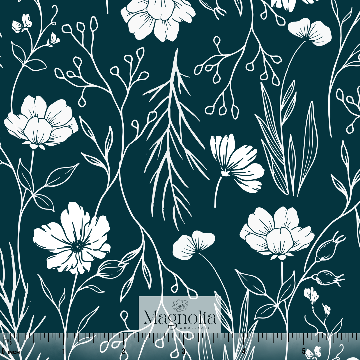 Subtle Petals Blue Spruce | Reign Rib Knit
