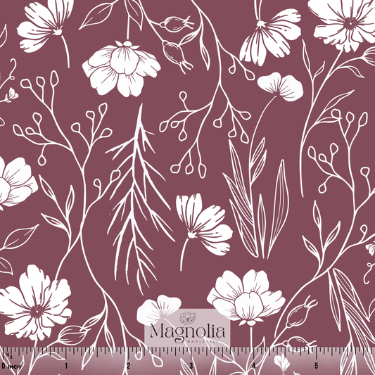 Subtle Petals Berry | Swiss Dot Knit