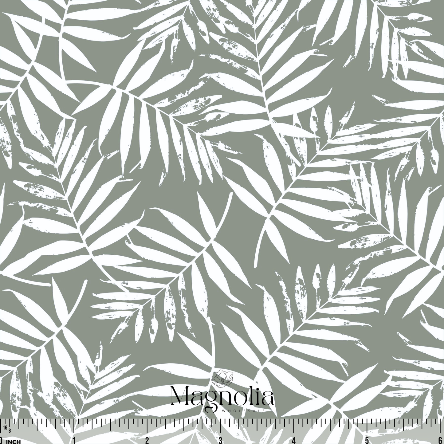 Lush Palms Sage | Poly Crepe