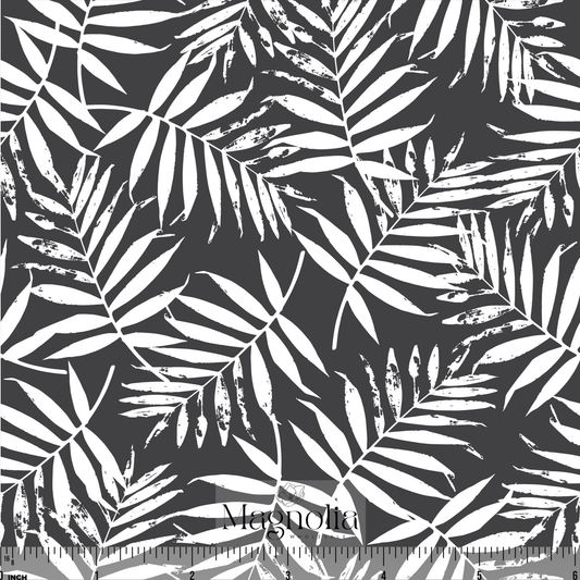 Lush Palms Black | Poly Crepe