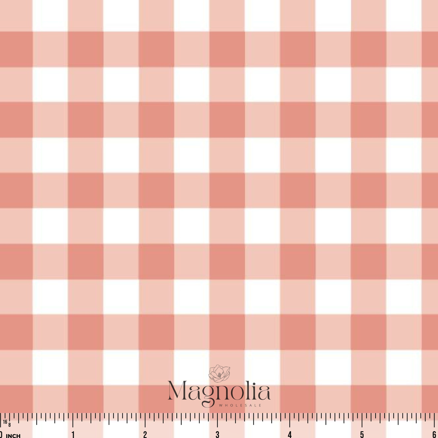 Seaside Gingham Melon | Poly Crepe