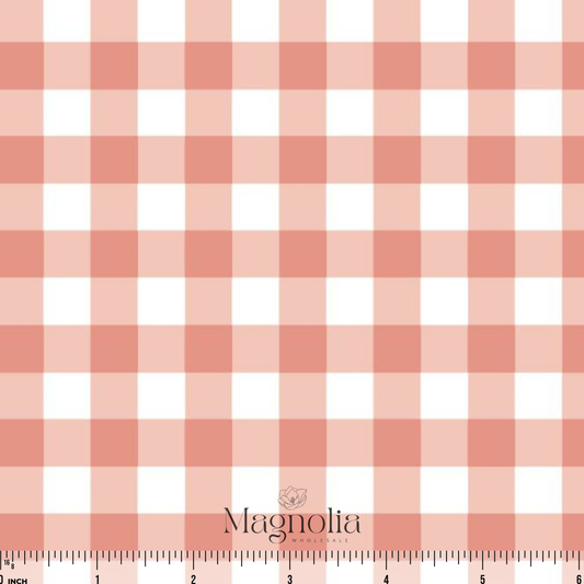 Seaside Gingham Melon | Poly Crepe