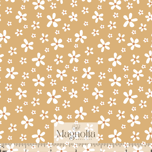 Sweet Daisies Goldenrod | Reign Rib Knit