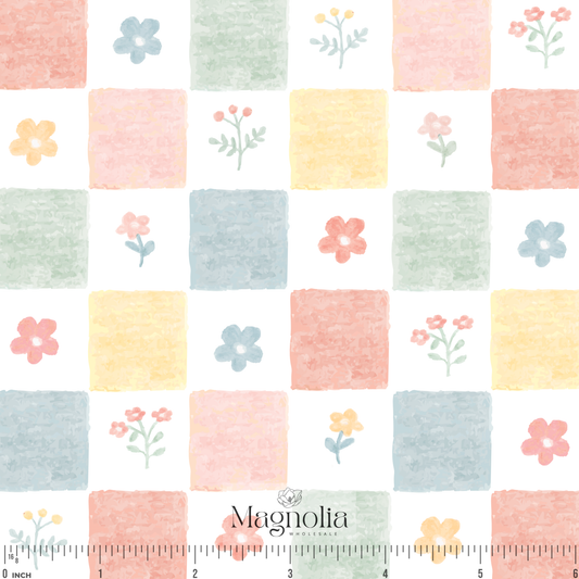 Colorful Painted Patchwork | Swiss Dot Knit