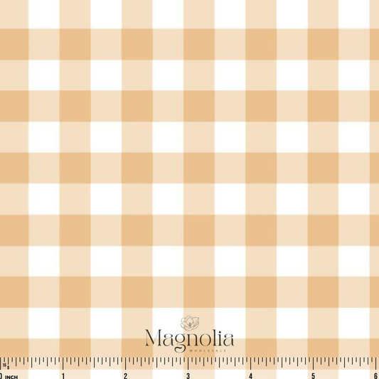 Seaside Gingham Sand | Cotton Linen
