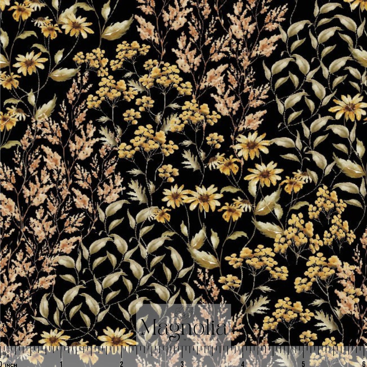 Wheatfield Whimsy Black | Poly Crepe