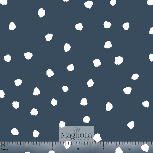 Ditsy Dots Navy | Reign Rib Knit