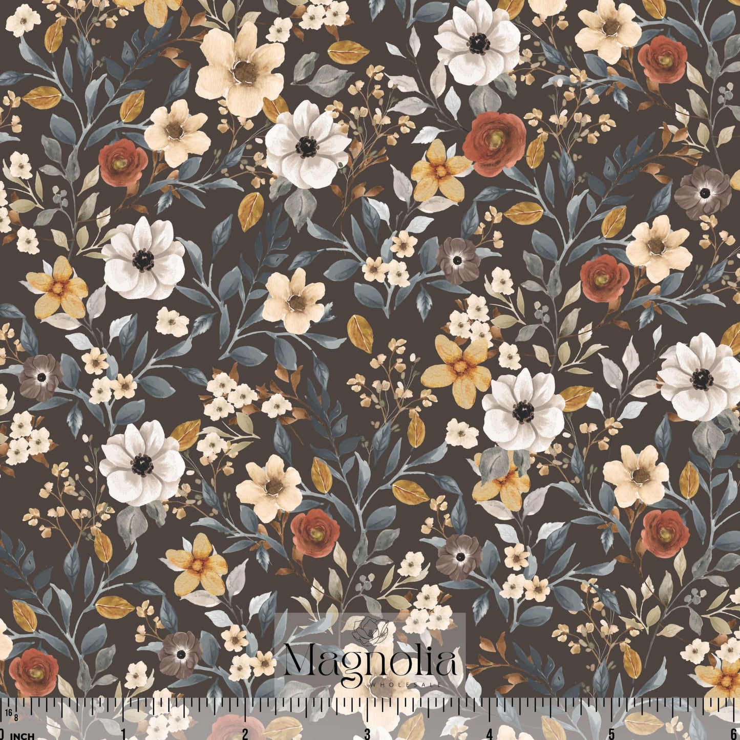 Midnight Blooms Black | Poly Crepe