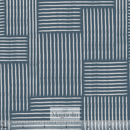 Modern Grid Slate Blue | Reign Rib Knit