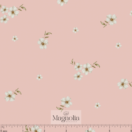 Dainty Blossoms Pink | Poly Crepe