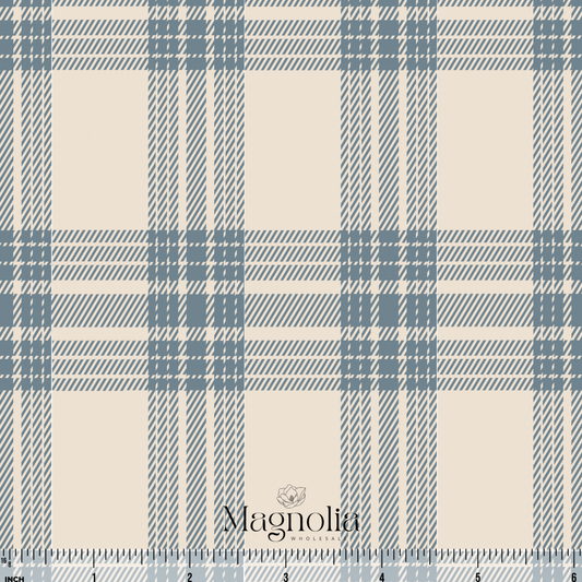 Country Christmas Plaid Slate | Ribbed Knit Cotton Feel