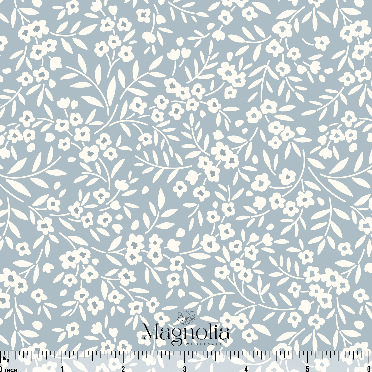 Lacey Sprigs Light Blue | Cotton Linen