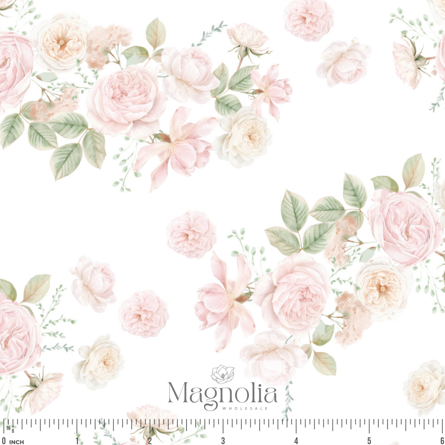 Blushing Garden White | Poly Crepe