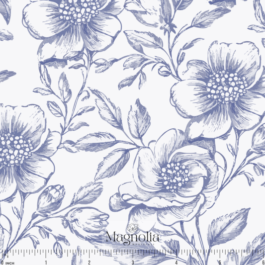 Timeless Toile Blue | Swiss Dot Knit