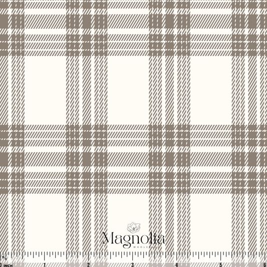 Country Christmas Plaid Greige | Cotton Linen